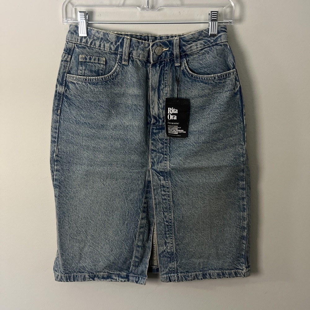 Rita Ora X Primark  Jean Skirt Womens Size 4 New With Tags Denim Skirt